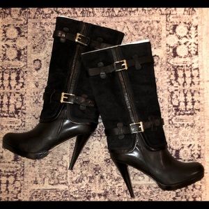 Cole Haan Women’s Black Air Kennedy Buckle Boots